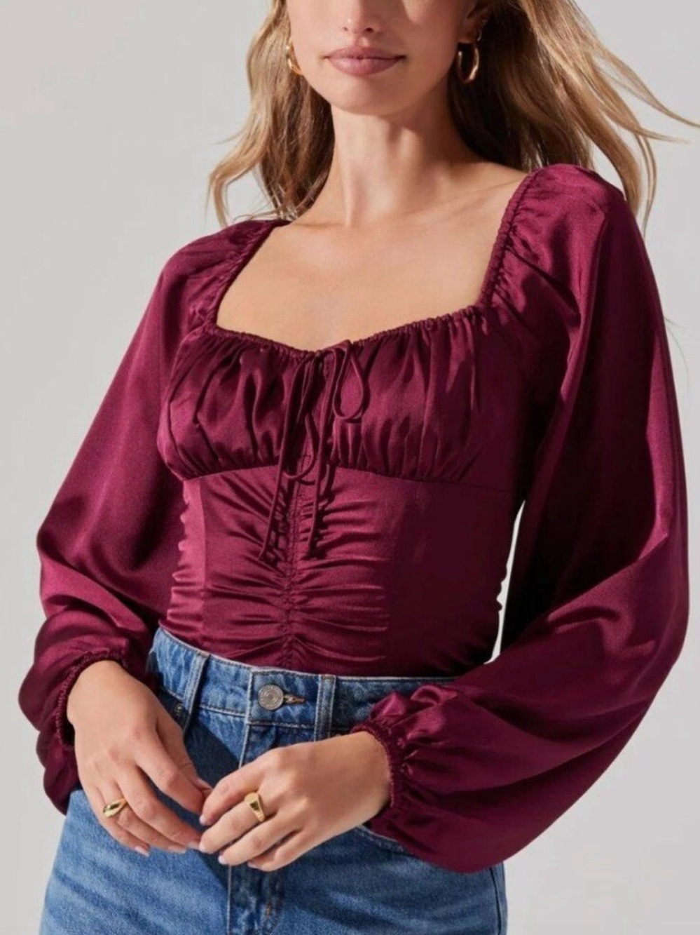 ASTR The Label Satin Blouse